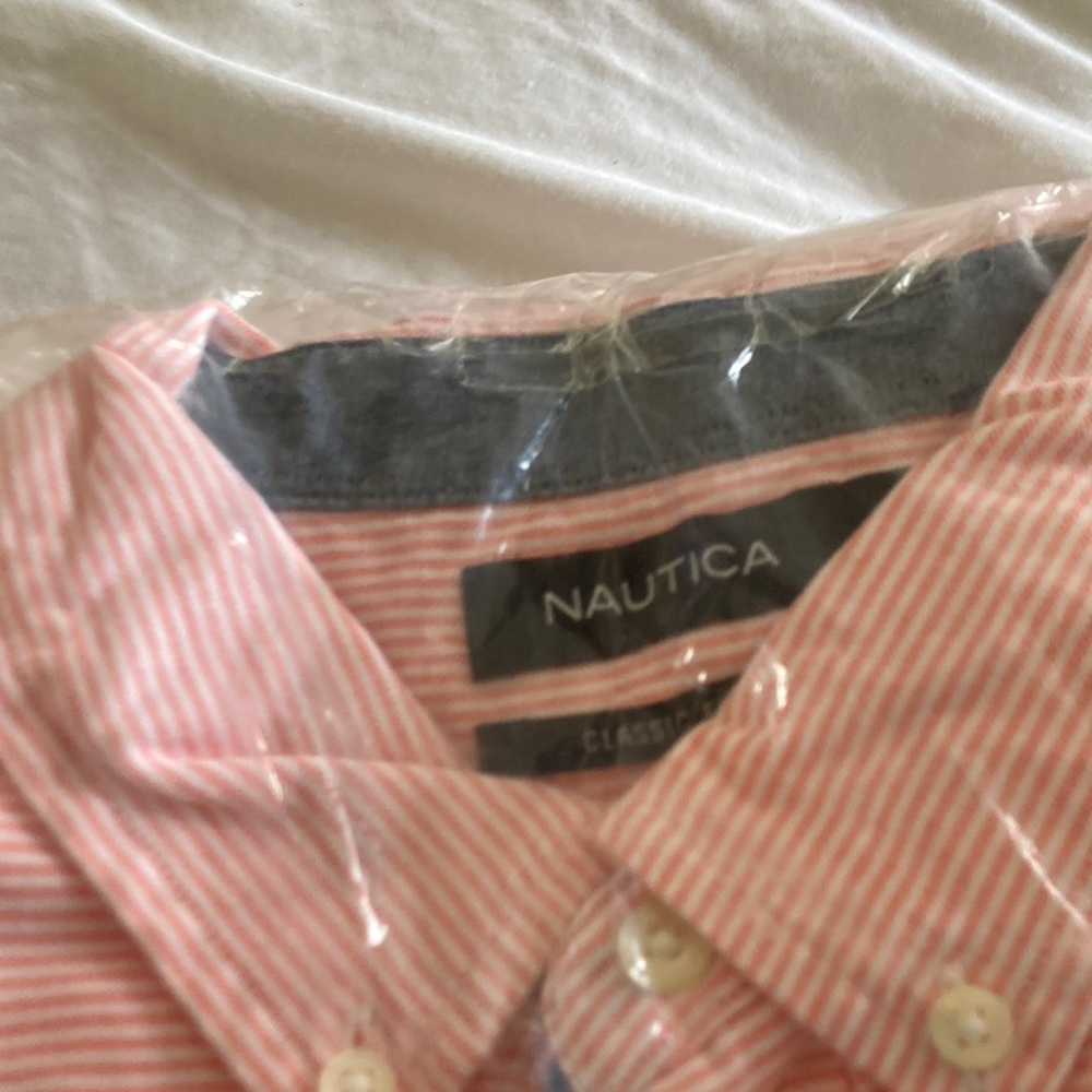 Nautica Pink Casual Button Down Shirt